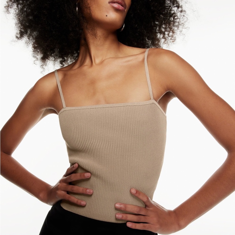 ARITZIA Babaton Sculpt Knit Strappy Cami - Tan - Size M